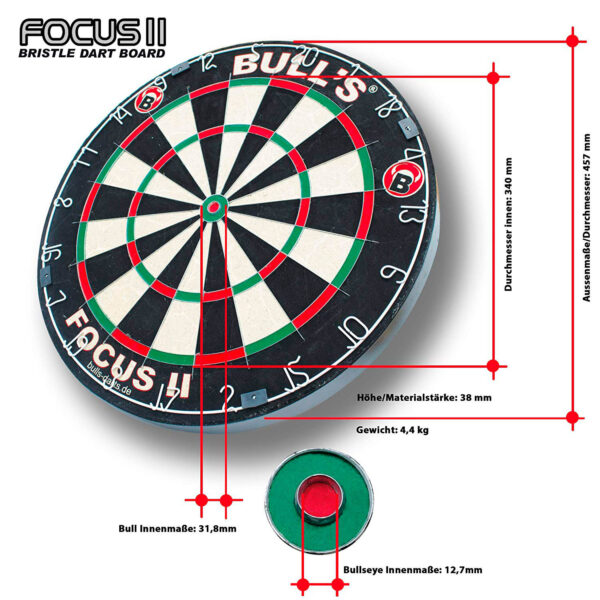 BULL'S Focus II Bristle Dart Board – Bild 3